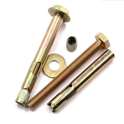 Steel Hex Head Sleeve Anchor Bolt With Hex Nuts Washer